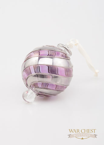 Beribboned Purple & Silver Ornament - Ornaments - WAR Chest Boutique