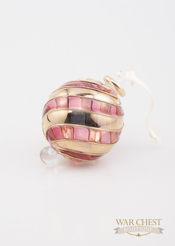 Beribboned Red & Gold Ornament - Ornaments - WAR Chest Boutique