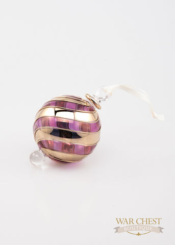 Beribboned Purple & Gold Ornament - Ornament - WAR Chest Boutique