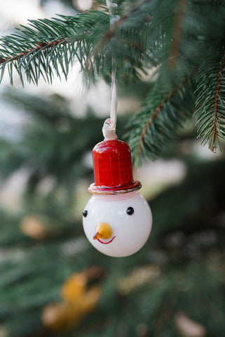 Snowman Red Hat Ornament - Ornaments - WAR Chest Boutique