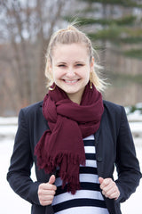 Marsala Fringe Scarf
