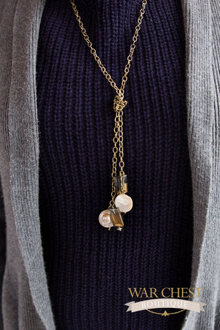 Coin Pearl Lariet Necklace