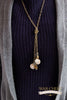 Coin Pearl Lariat Necklace