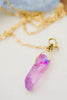 Long Pink Crystal Necklace