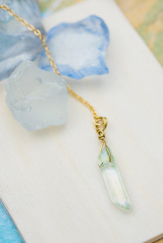Short Green Crystal Necklace
