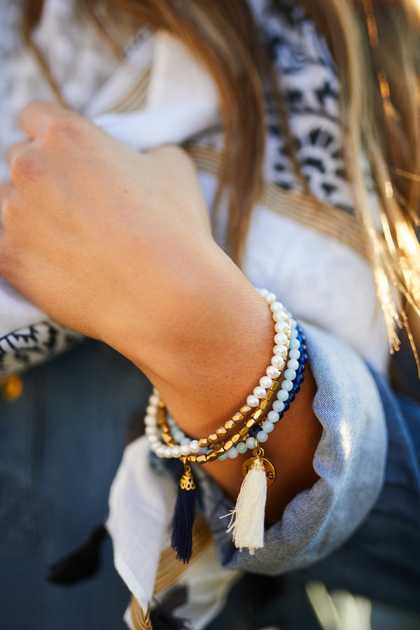 Lake Blue Stacking Bracelet for Women - Jewelry - WAR Chest Boutique