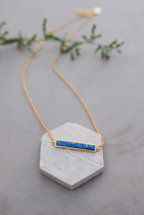 Lapis Bar Necklace for Women - Jewelry - WAR Chest Boutique