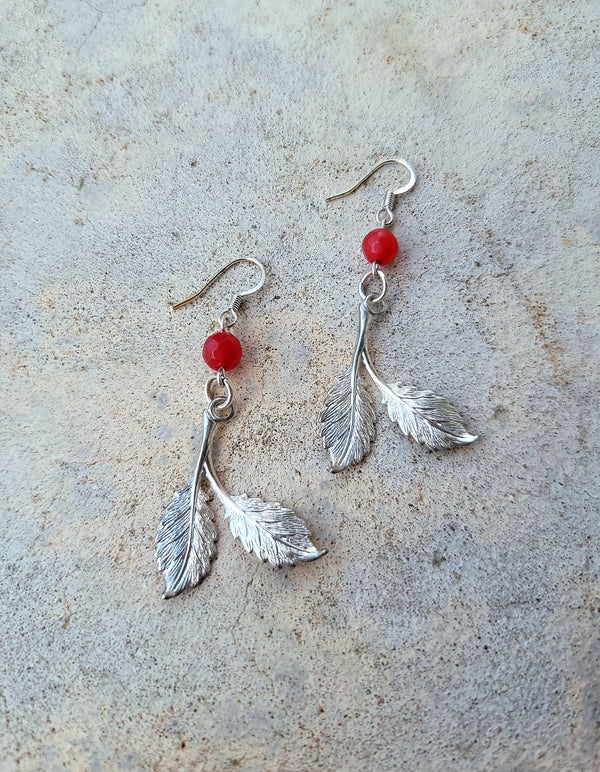 Red Leaf Earrings