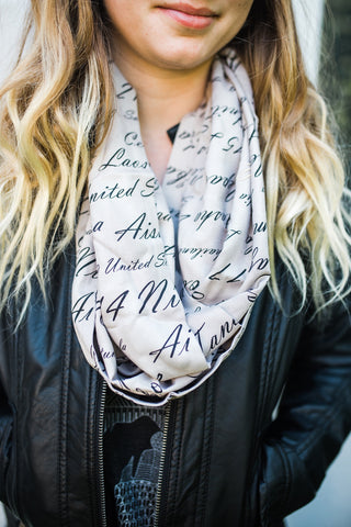 Taupe War Remembrance Infinity Scarf - Accessories - WAR Chest Boutique