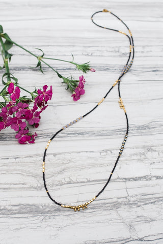 Black & Gold Stacking Necklace