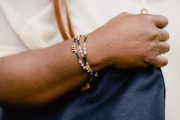 Black and Gold Droplet Bracelet for Women - Jewelry - WAR Chest Boutique