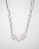 Two-Tone Leaf and Chain Necklace for Women - Jewelry - WAR Chest Boutique