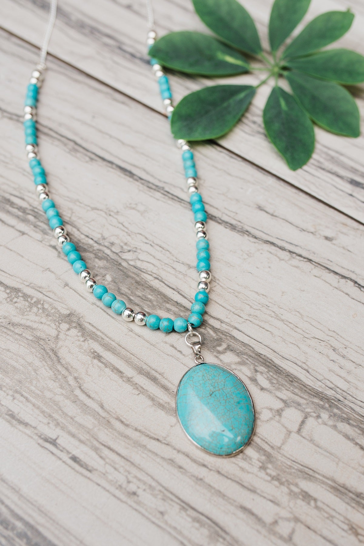 The Jewelry Junkie Natural Turquoise Chunky Necklace with Large Natura |  Painted Cowgirl Western Store