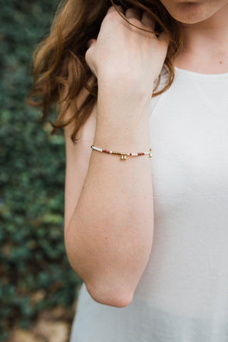 Rust and Gold Droplet Bracelet for Women - Jewelry - WAR Chest Boutique