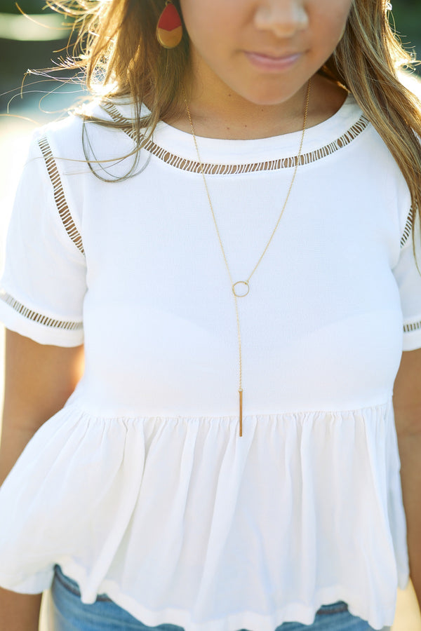 Gold Circle Bar Necklace for Women - Jewelry - WAR Chest Boutique