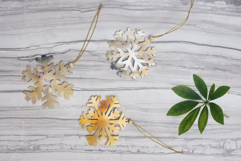 Cow Horn Snowflake Ornaments - WAR Chest Boutique
