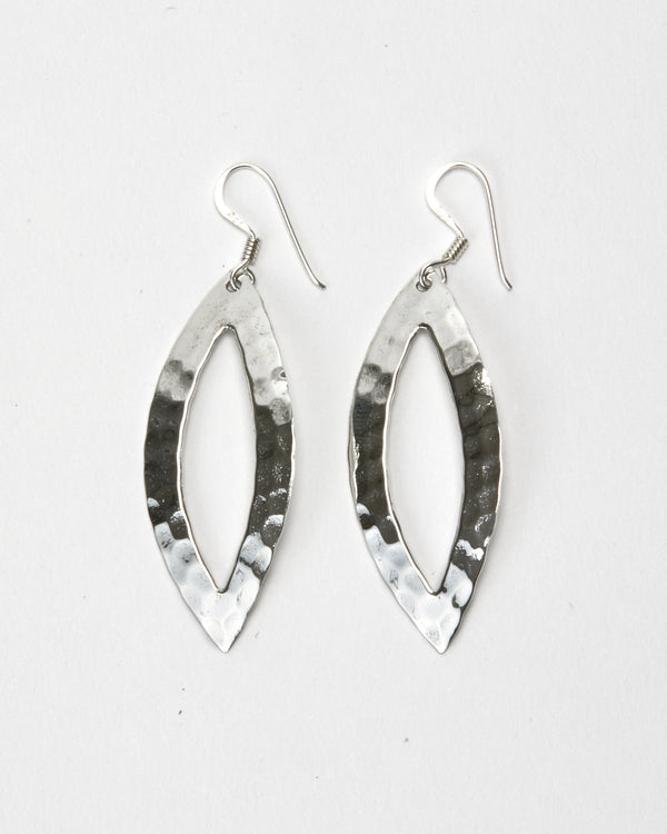Hammered Sterling Oblong Earrings