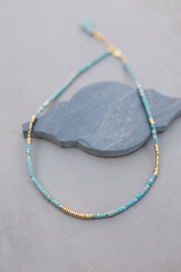 Teal Rondelle Necklace for Women - Jewelry - WAR Chest Boutique