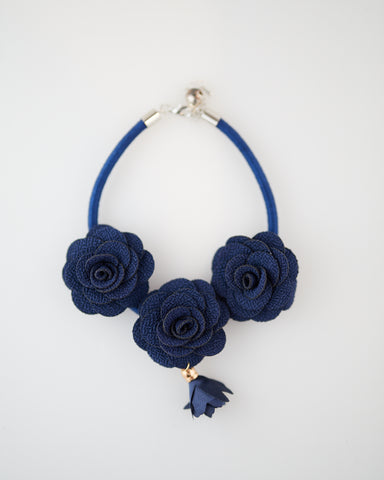 Royal Blue Roses Pet Collar for Cats and Dogs - WAR Chest Boutique