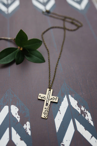 Double-sided Brass Cross Necklace for Men and Women - Jewelry - WAR Chest Boutique