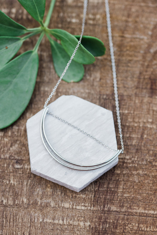 Silver Lunette Necklace for Women - Jewelry - WAR Chest Boutique