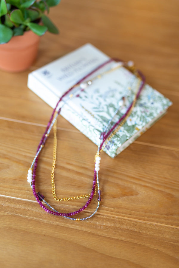 Berry Jade Layered Necklace for Women - Jewelry - WAR Chest Boutique