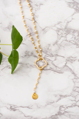 Quatrefoil Rosary Chain Necklace for Women - Jewelry - WAR Chest Boutique