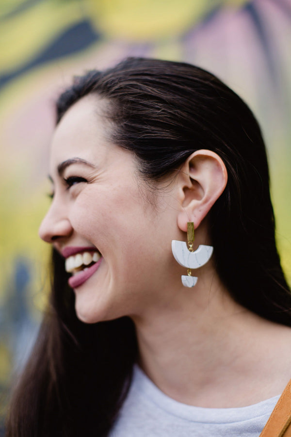 Sculptural Marble Studs