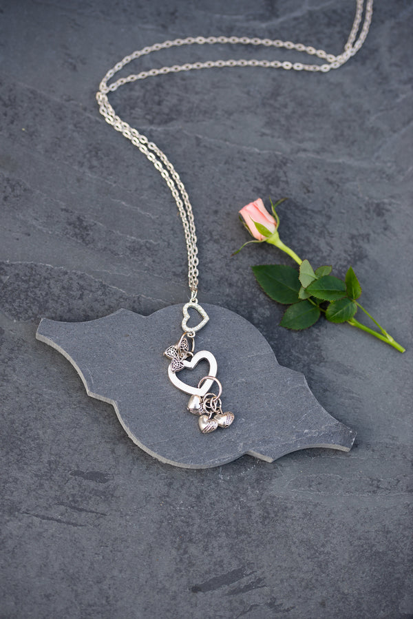 Clustered Heart Necklace for Women - Jewelry - WAR Chest Boutique