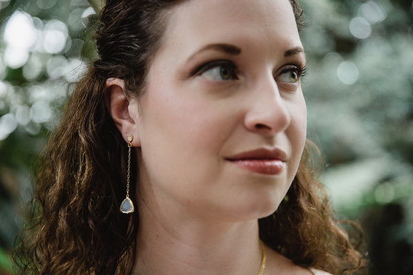 Faceted White Opal Earring for Women - Jewelry - WAR Chest Boutique
