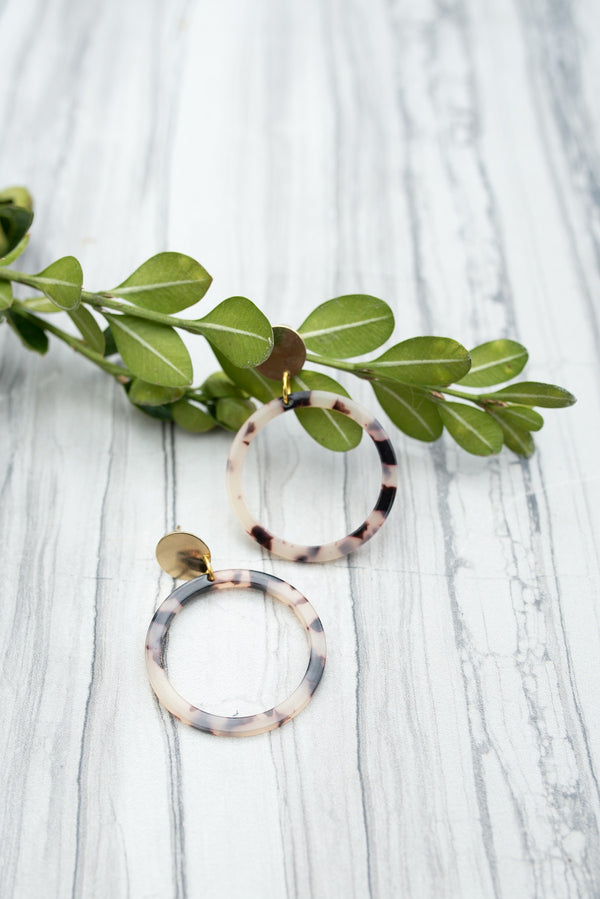 Blush Tortoise Hoop Earrings-Jewelry-WAR Chest Boutique