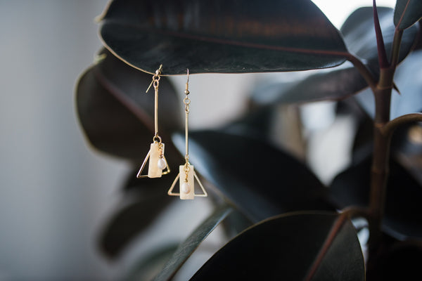 Pearlescent Tri Drop Earring for Women - Jewelry - WAR Chest Boutique