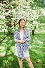 Blue and White Paisley Scarf for Women - Accessories - WAR Chest Boutique