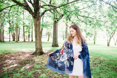 Navy Denim Rose Scarf for Women - Accessories - WAR Chest Boutique