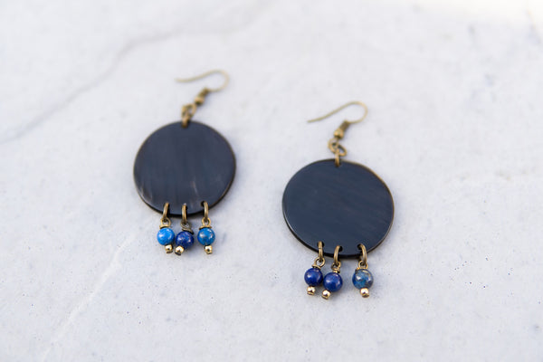 Moon Over Lapis Earrings