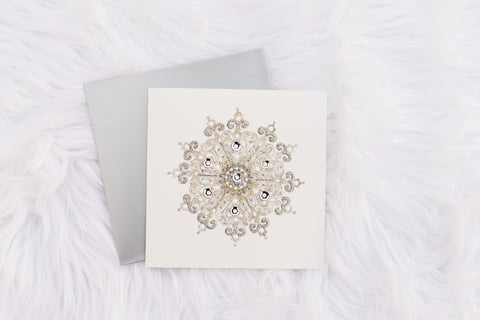 Silver Lace Snowflake Card