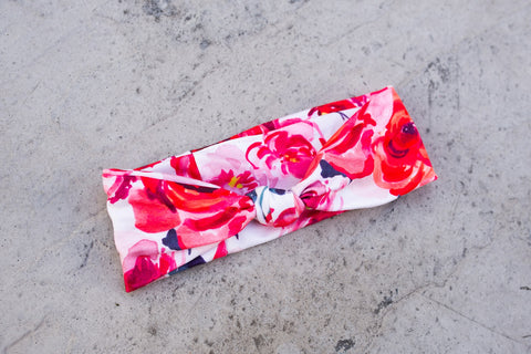 Rose Floral Baby Knot Headband