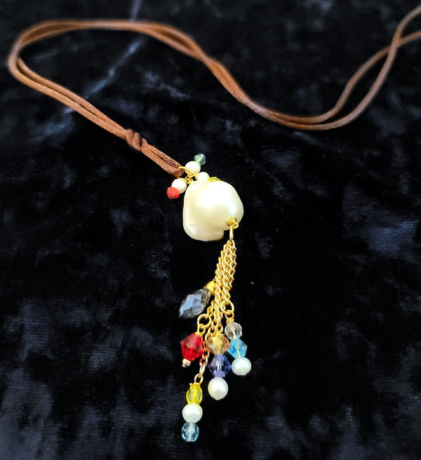 Baroque Pearl Satin Necklace