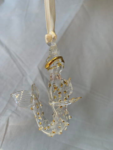 Mermaid Clear Glass Ornament
