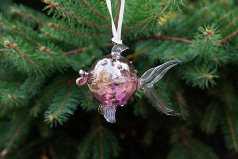 Pink Pufferfish Ornament