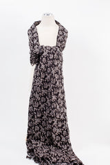Shiny Black & Dusty Rose Scarf
