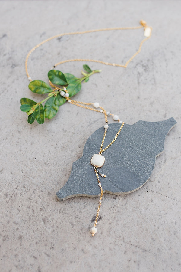 Jasper Stone Gold Necklace