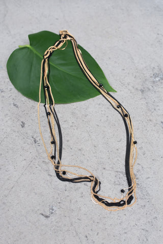 Black and Gold Chain Necklace