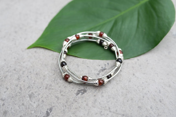 Red Agate Stone Barwrap Bracelet