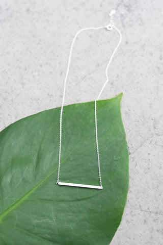 Sterling Silver Square Bar Necklace
