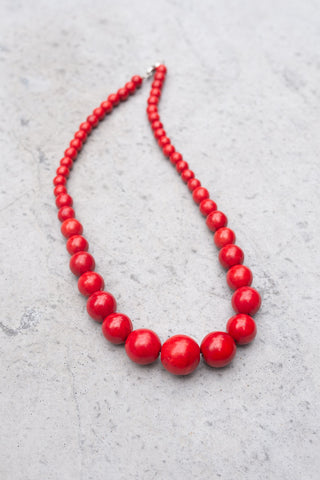Red Howlite Necklace 18"