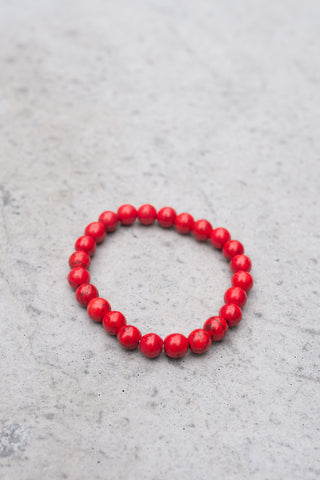 Small Red Howlite Bracelet