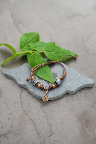 Ceramic Beads & Thread Bracelet