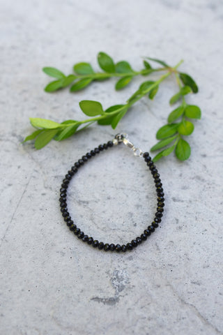 Small Black Crystal Bead & Wire