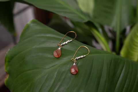 Red Agate Droplet Earrings